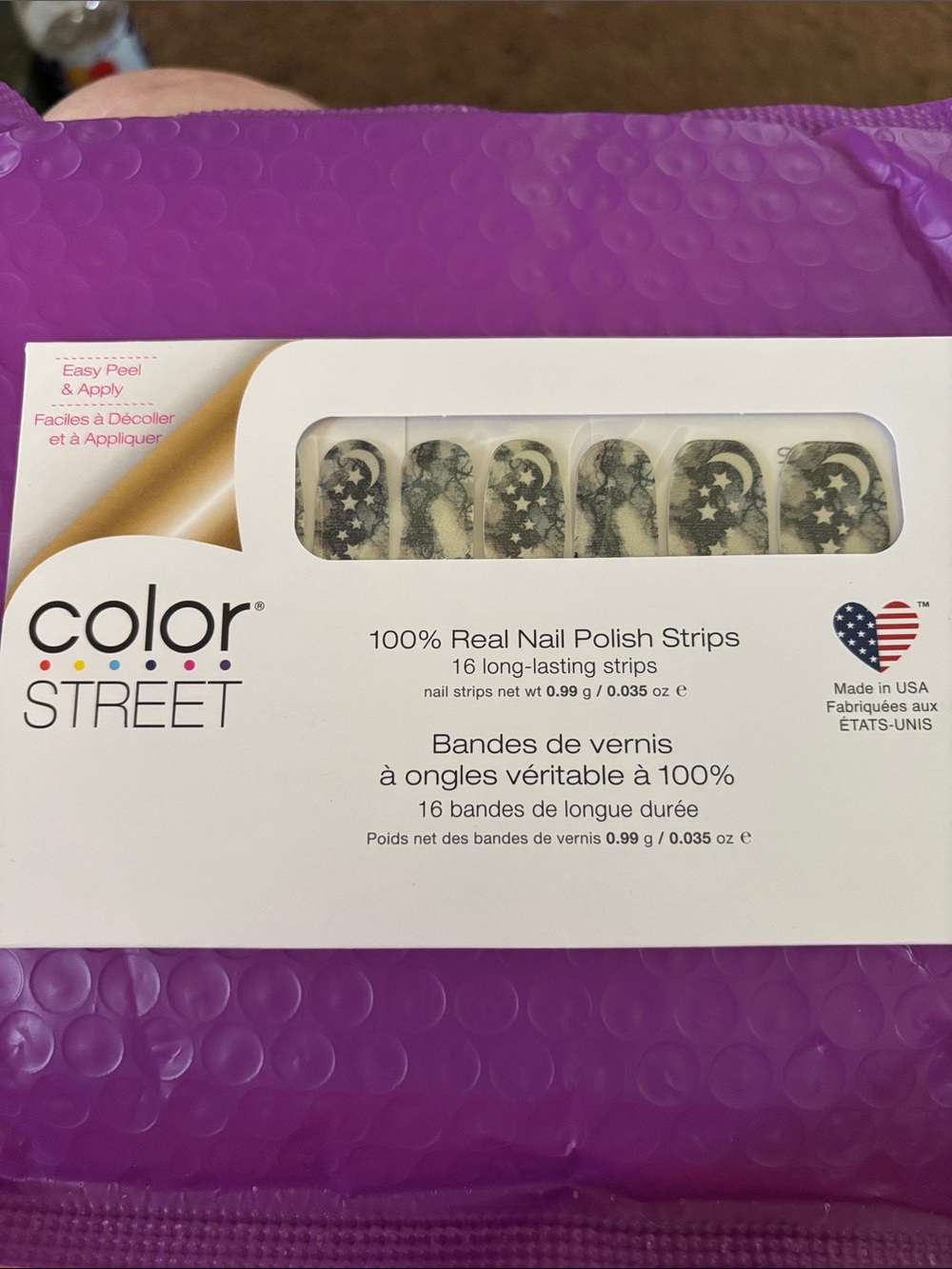 Color Street Black & White Celestial Star and Moon Nail Strips- “Dark Magic”
